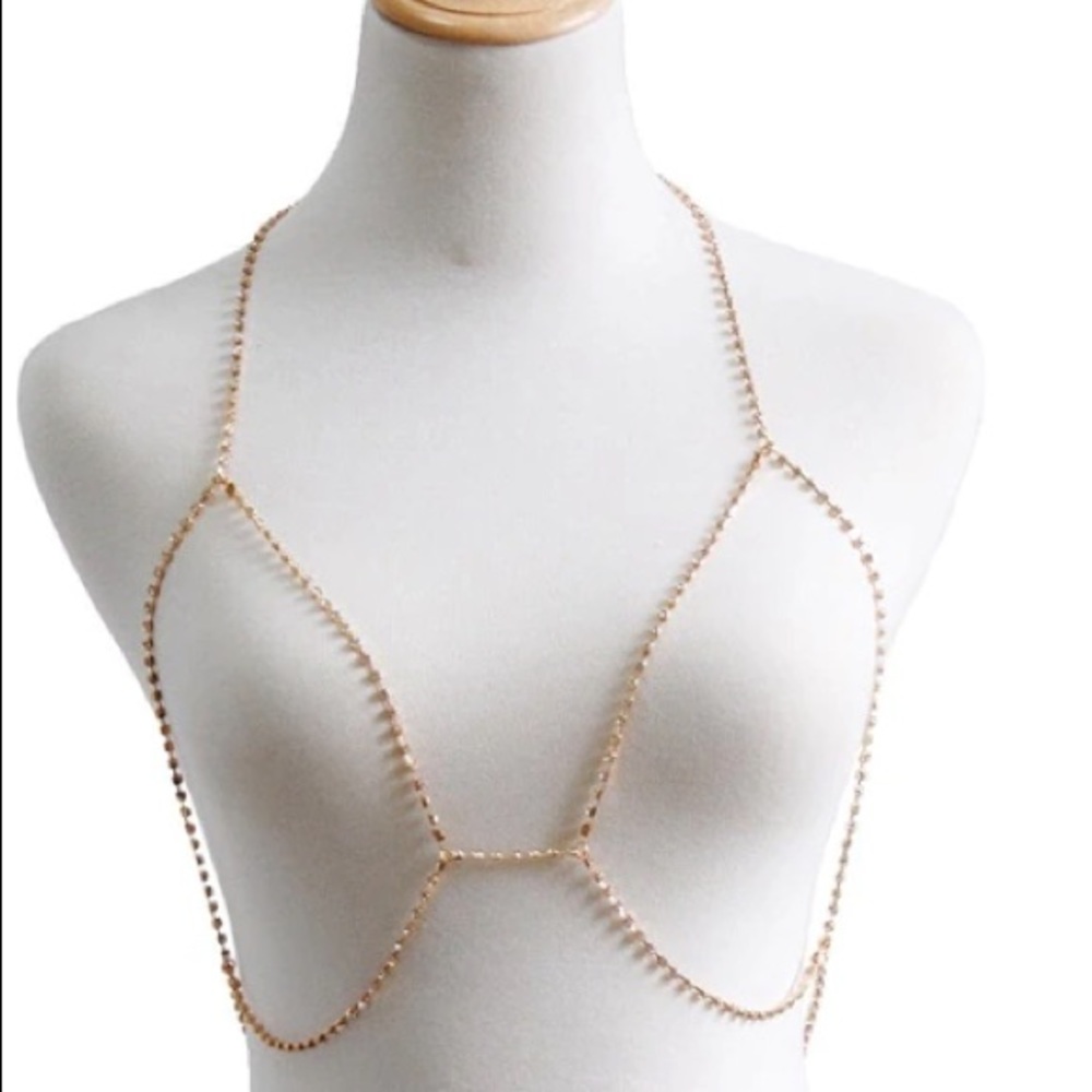 New! Rhinestone Body Chain - Picture 7 of 10
